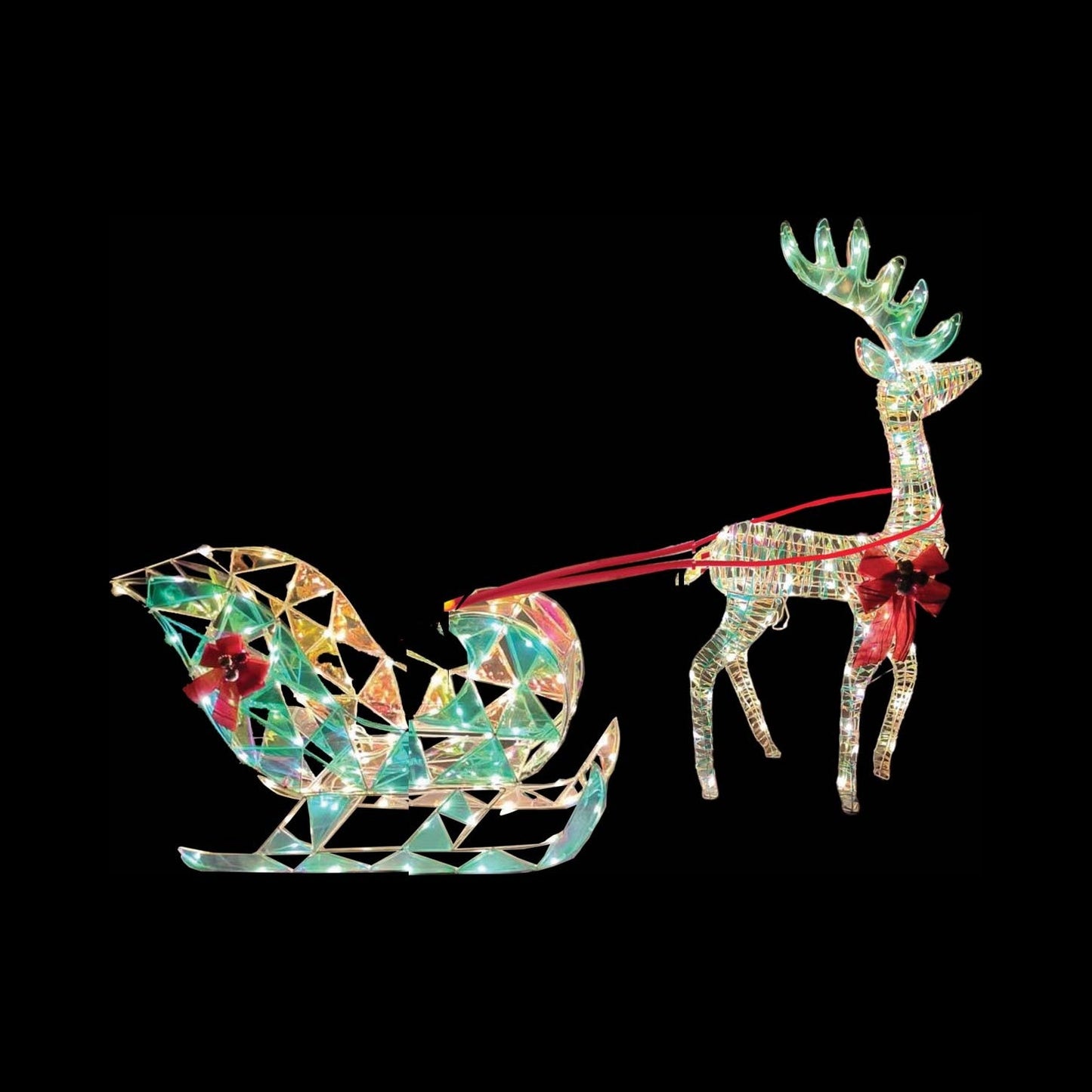 Light-Up Deer and Sleigh