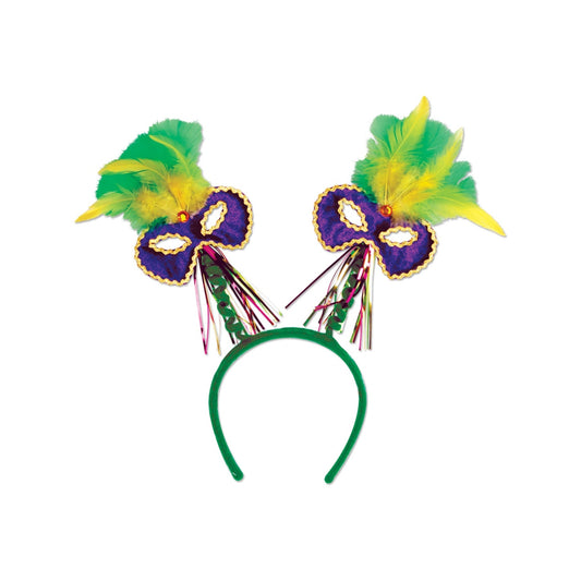Mardi Gras Mask w/ Feather Boppers