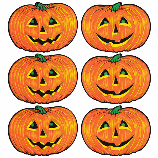 Jack-O-Lantern Cutouts, pkg of 6