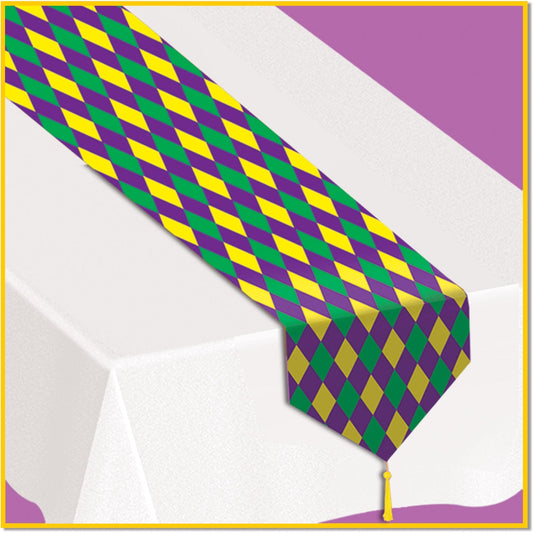 Printed Mardi Gras Table Runner