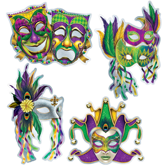 Foil Mardi Gras Mask Cutouts