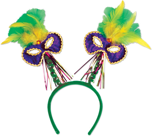 Mardi Gras Mask w/ Feather Boppers