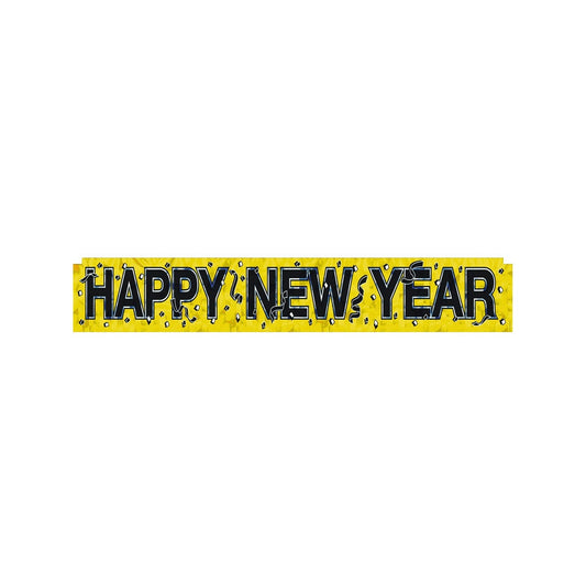 Metallic Happy New Year Fringe Banner