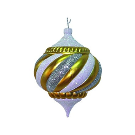 Glittered Swirl Ribbed Finial Onion