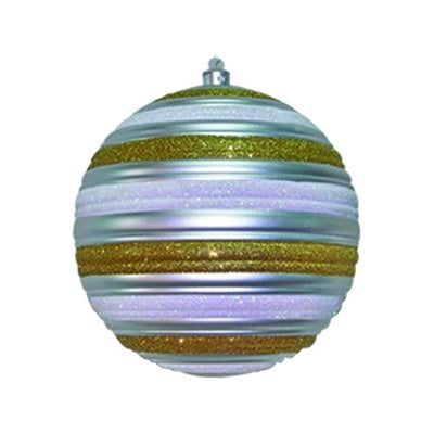 Glittered Striped Ribbed Ball