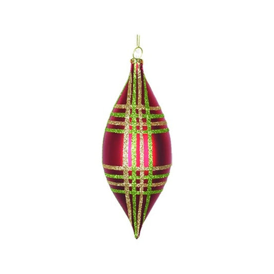 Glittered Plaid Striped Tear Drop