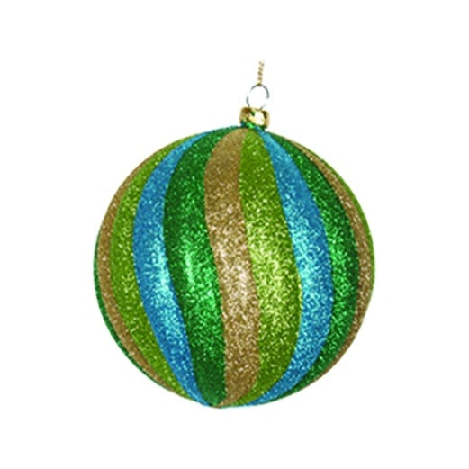 Glittered Swirl Striped Ribbed Ball