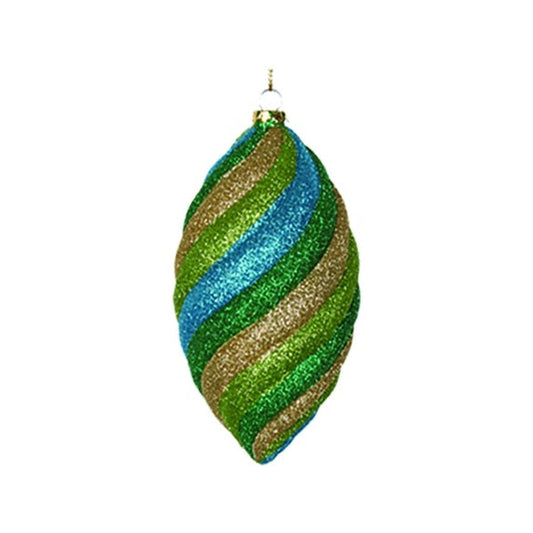 Glittered Swirl Striped Ribbed Tear Drop