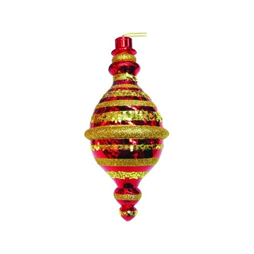 Glittered Striped Finial