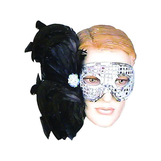 Sequined Feather Mask