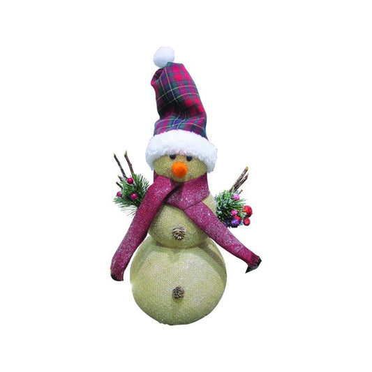 Hessian Snowman w/ Scarf and Hat