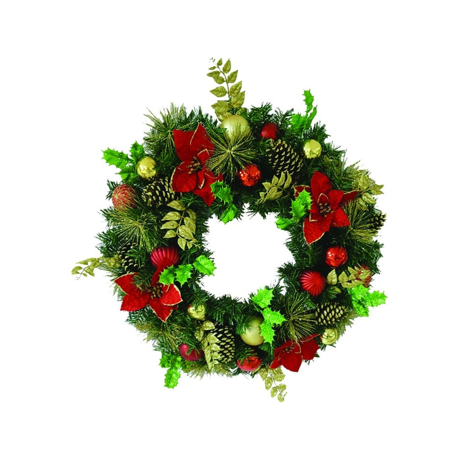 Bauble Wreath w/ Pine Cones