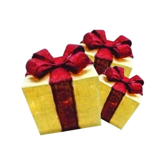 Illuminated Gift Boxes w/ Bow and Lights