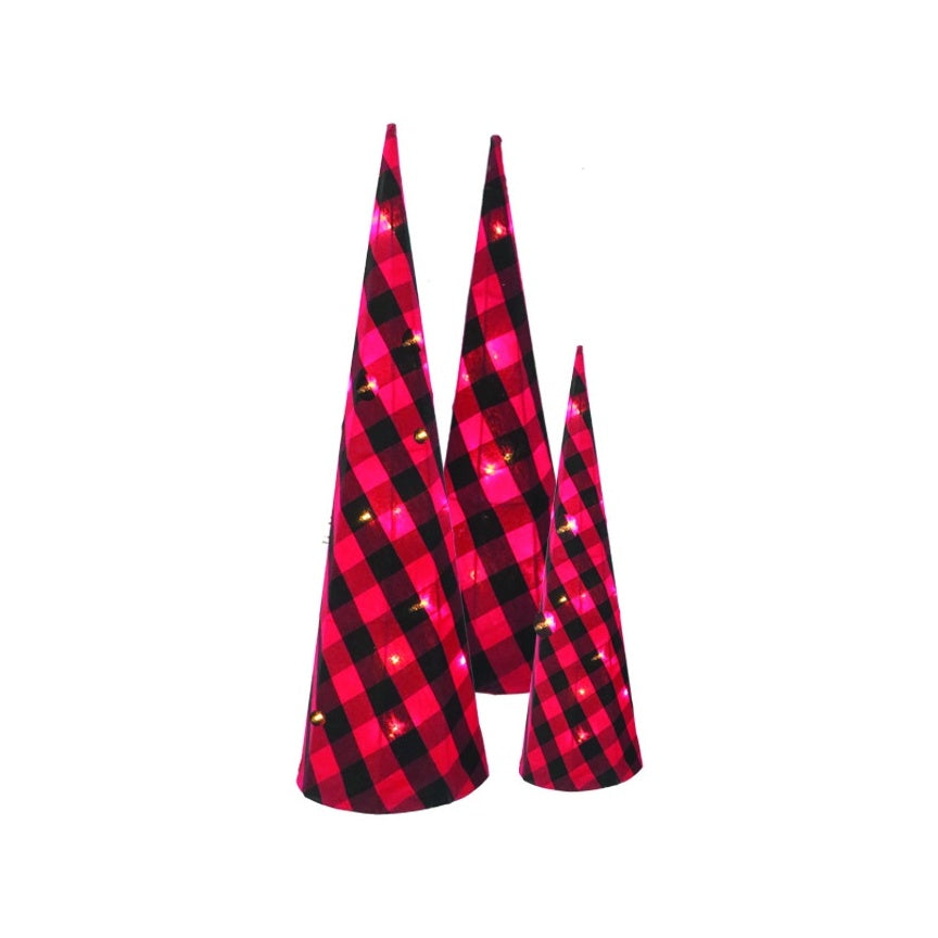 Illuminated Plaid Cones