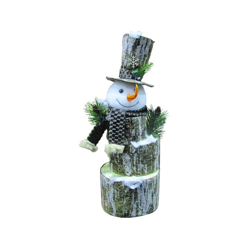 Tree Snowman w/ Scarf and Hat