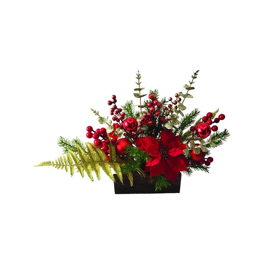 Bauble Centerpiece w/ Poinsettia