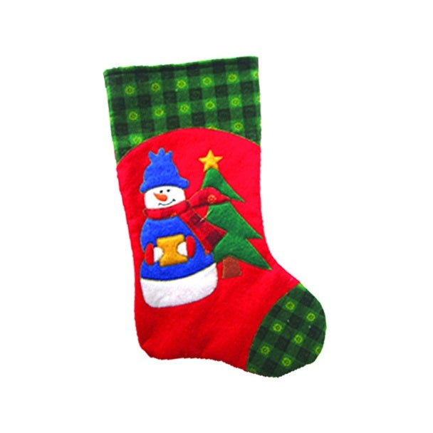 Felt Stocking w/ Snowman and Tree Design