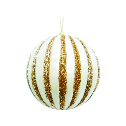 Glittered Striped Metallic Ball