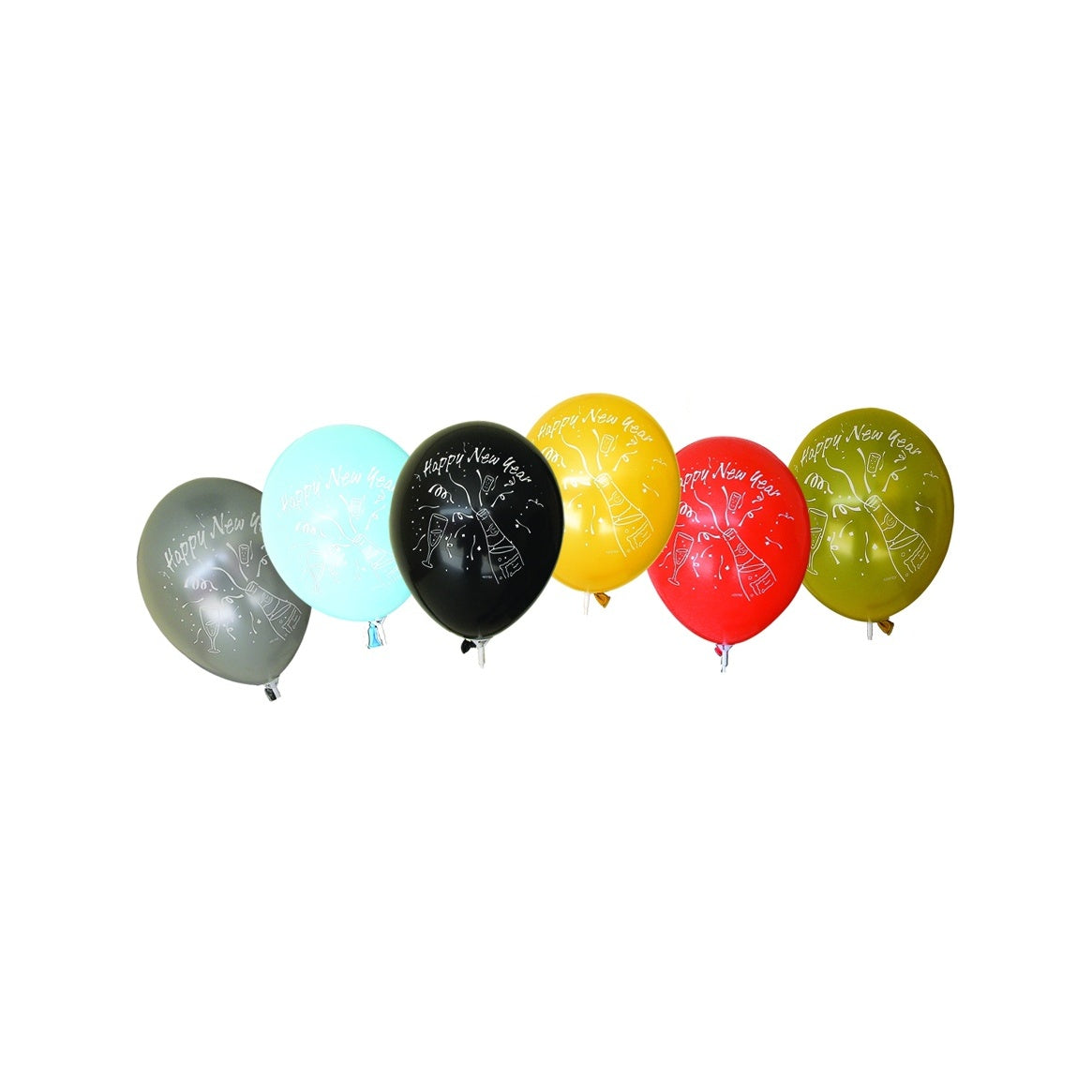 Biodegredable, Helium-Quality, Happy New Year Balloons