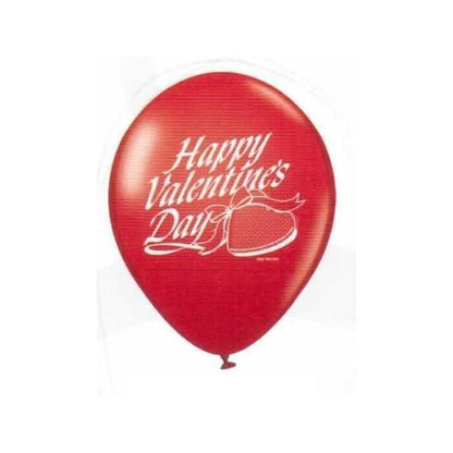 Balloons printed "Happy Valentine's Day"