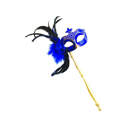 Feather Mask w/ Gold Stick