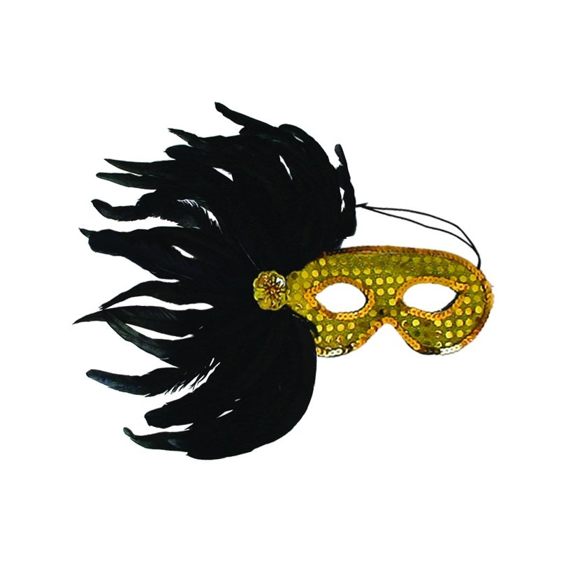 Sequined Feather Mask