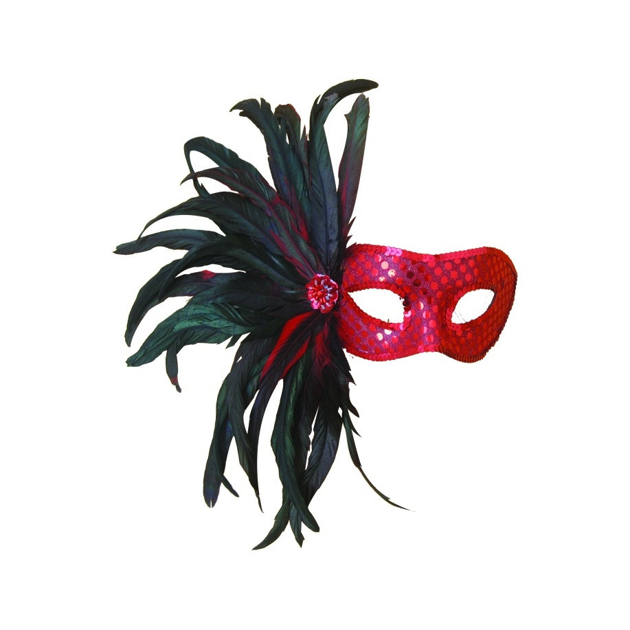 Sequined Feather Mask