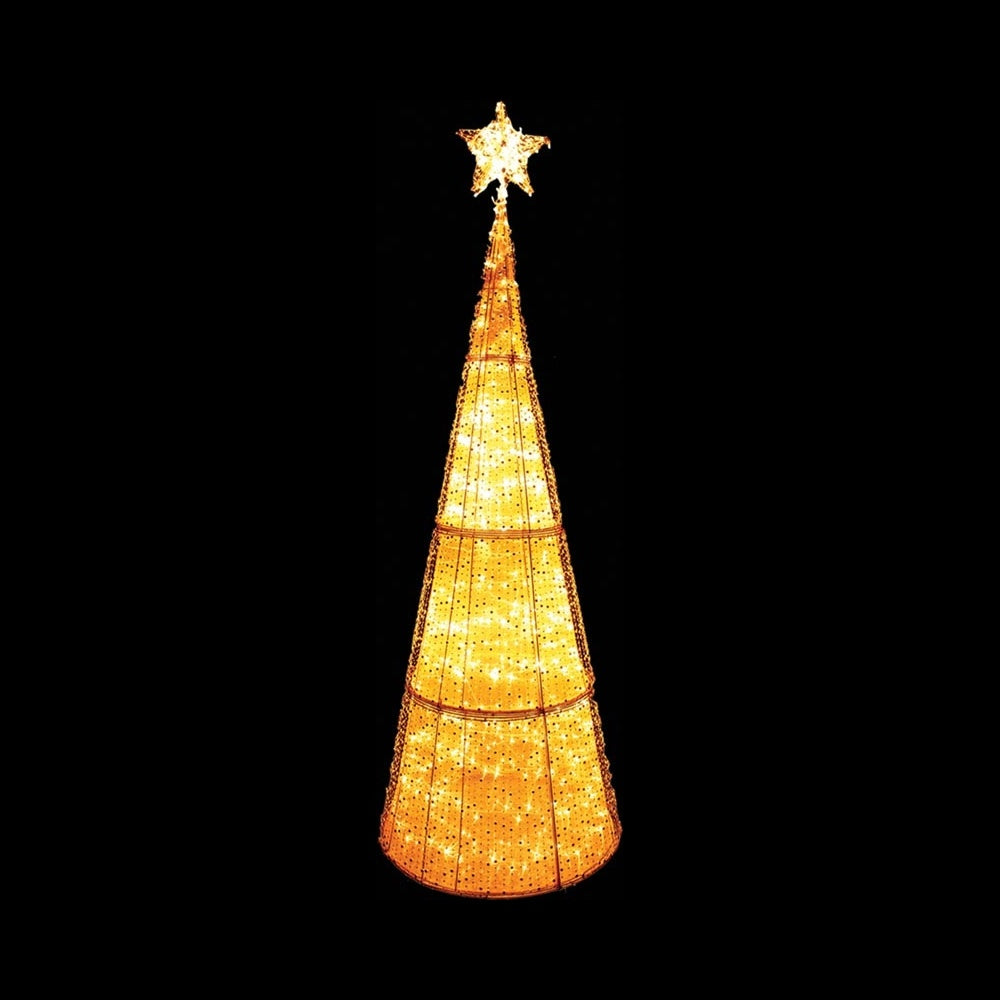 Illuminated Cone Tree with Star