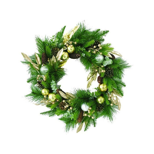 Bauble Wreath w/ Pine Cones