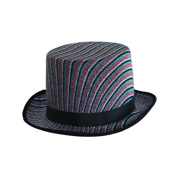 Glittered Striped Tall Hat