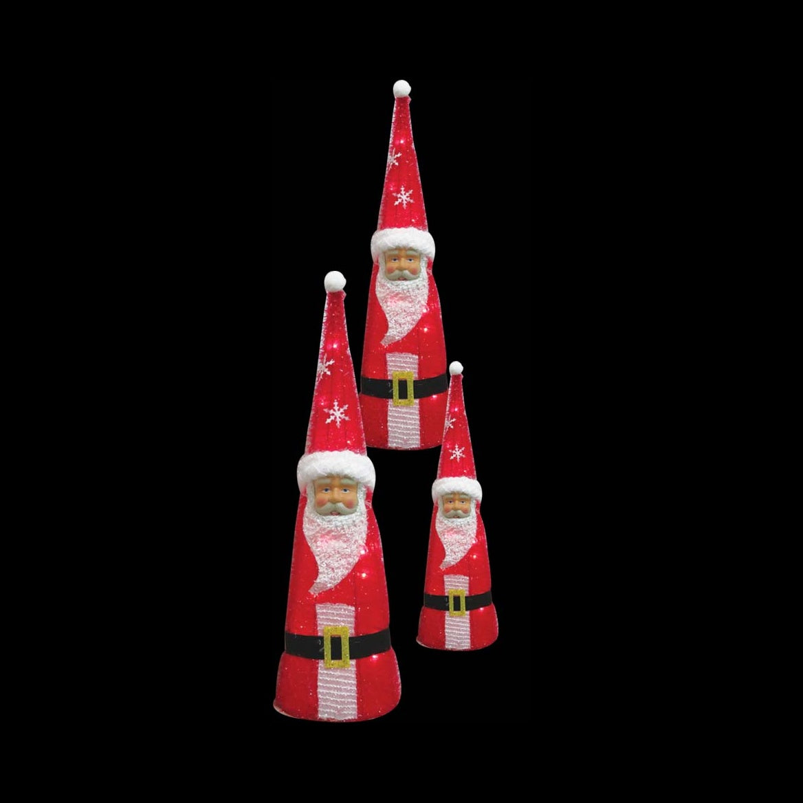 Illuminated Santa Cones