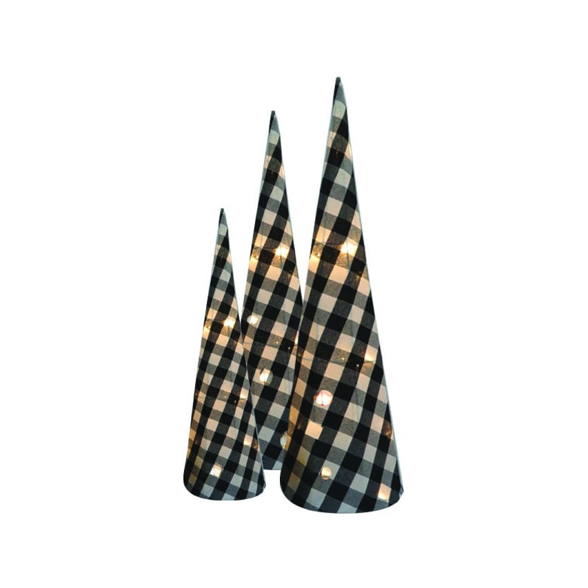 Illuminated Plaid Cones