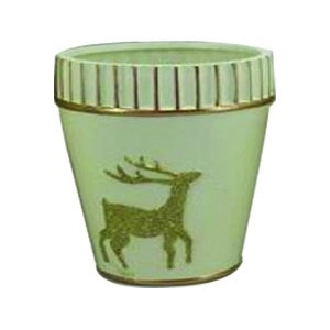 Painted Pot w/ Reindeer