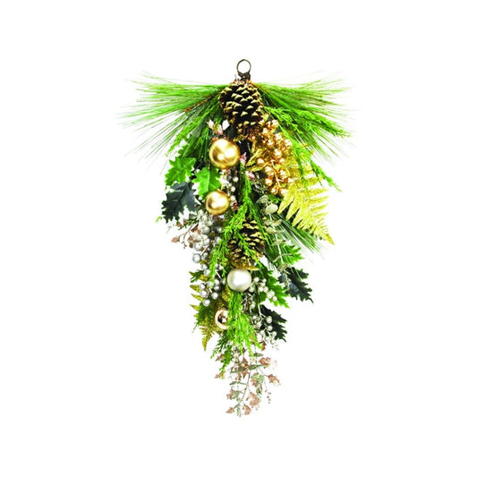 Tear Drop with Pine Cones and Berries